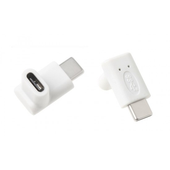 POWERTECH Adapter USB Type-C female σε USB Type-C 90°, λευκό