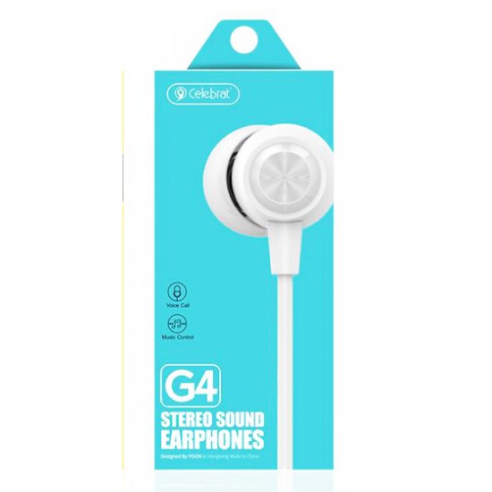 YISON Earphones G4 με μικρόφωνο, 10mm, 1.2m, λευκό