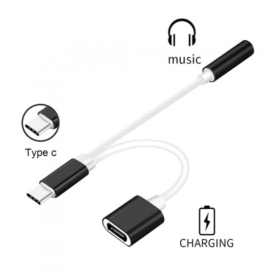 POWERTECH Converter USB Type-C σε 3.5mm & θηλυκό USB Type-C, λευκό