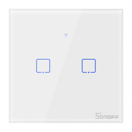 SONOFF smart διακόπτης ΤΧ-T2EU2C, αφής, διπλός, λευκός