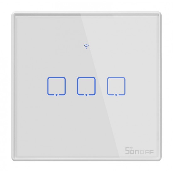 SONOFF smart διακόπτης ΤΧ-T2EU3C, αφής, τριπλός, λευκός