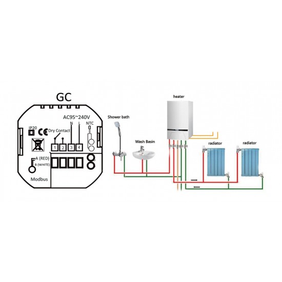 Smart θερμοστάτης αερίου BHT-002-GCLW, WiFi, λευκός