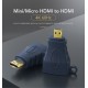 CABLETIME αντάπτορας Micro HDMI D σε HDMI AV599, with Ring, 4K, μπλε