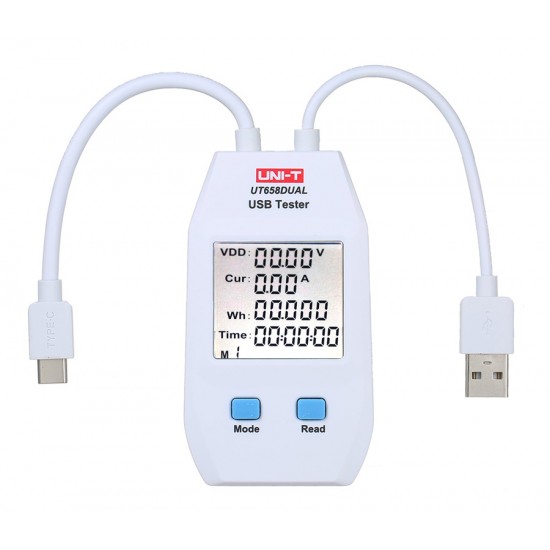 UNI-T USB συσκευή έλεγχου καλωδιώσεων UT658DUAL, Type A, Type C