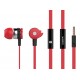 CELEBRAT Earphones με μικρόφωνο D1, on/off, 10mm, 1.2m flat, κόκκινα
