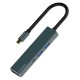 ROCKROSE USB Type-C hub Infinity 06S, USB/HDMI/Type-C/SD/Micro SD, γκρι