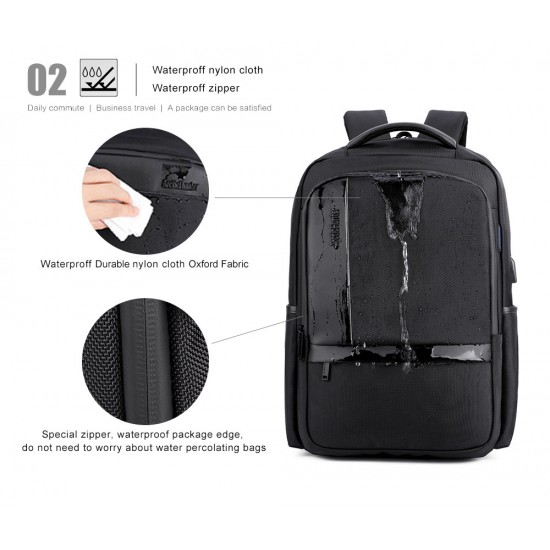 ARCTIC HUNTER τσάντα πλάτης B00120C-BK με θήκη laptop 15.6