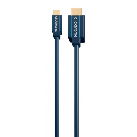 CLICKTRONIC καλώδιο HDMI σε USB Type-C 44928, 4K/60Hz, 1m, μπλε