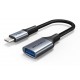 CABLETIME καλώδιο USB Type-C σε USB 3.0 θηλυκό CMCM60, 0.15m, γκρι