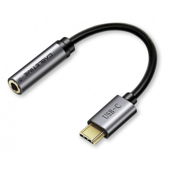CABLETIME καλώδιο USB Type-C σε 3.5mm C160, Digital Version, 0.1m, μαύρο