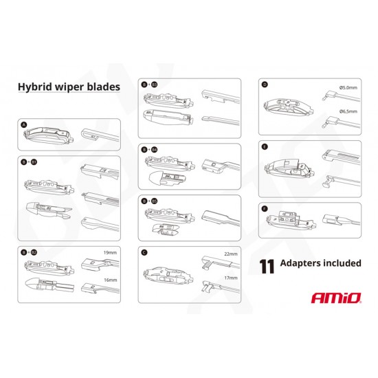 AMIO υαλοκαθαριστήρας Hybrid 02201, 14