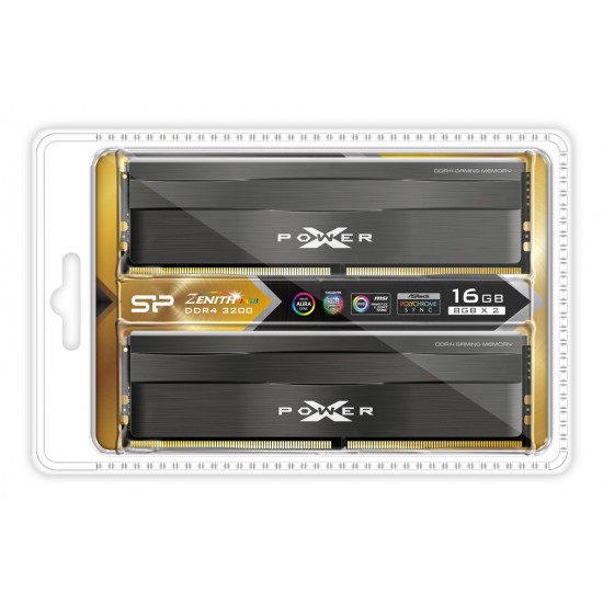 SILICON POWER μνήμη DDR4 UDIMM XPOWER Zenith, 8GB x2, RGB, 3200MHz, CL16