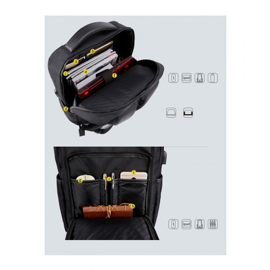 ARCTIC HUNTER τσάντα πλάτης B00121C-BK με θήκη laptop 15.6