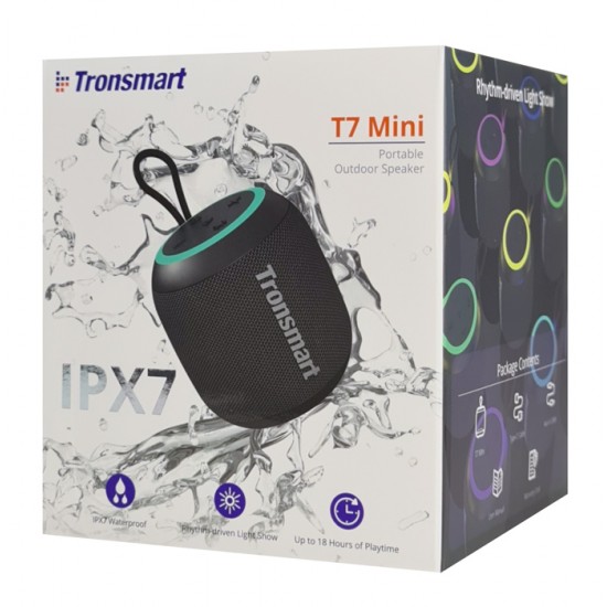 TRONSMART φορητό ηχείο T7 Mini, 15W, Bluetooth, 2500mAh, IPX7, μαύρο