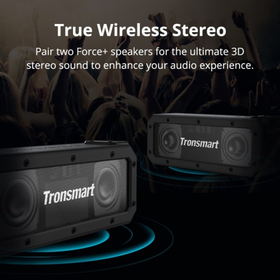 TRONSMART φορητό ηχείο Element Force+, 40W, Bluetooth, 6600mAh, μαύρο