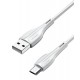USAMS καλώδιο Micro USB σε USB US-SJ373, 2A, 1m, λευκό