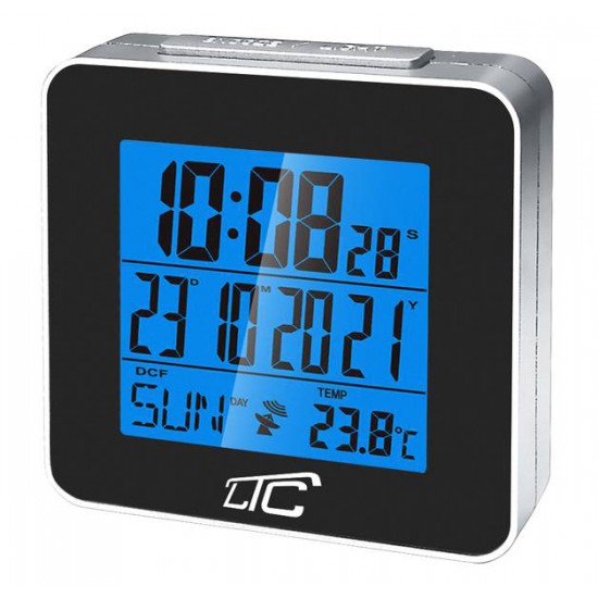 LTC ψηφιακό ρολόι LXSTP04C με ξυπνητήρι & θερμόμετρο, επιτραπέζιο, μαύρο