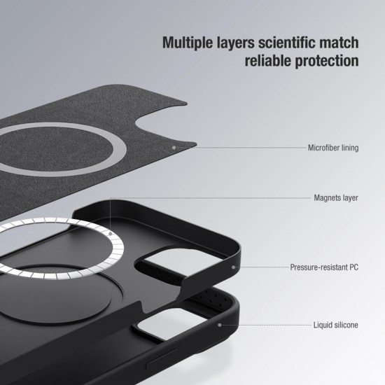 NILLKIN θήκη CamShield Silky Magnetic Silicone για iPhone 15, μαύρη