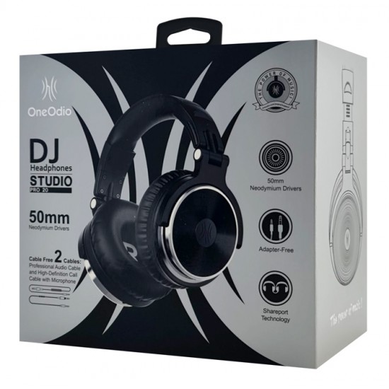 ONEΟDIO headset Studio Pro 20, 6.35mm & 3.5mm σύνδεση, Hi-Fi 50mm, μαύρο