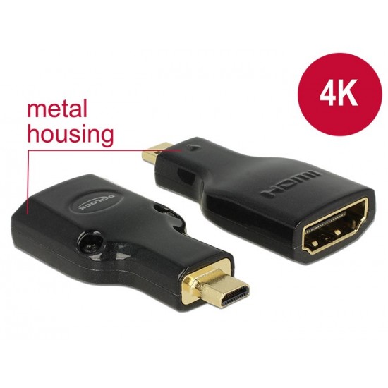 DELOCK HDMI Αντάπτορας από Micro-D σε HDMI-A female, High Speed (HEC)