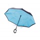  Ομπρέλα Kazbrella αντίστροφης δίπλωσης, λαβή σχήματος C, με θήκη, Χειροκίνητη,  μπλε