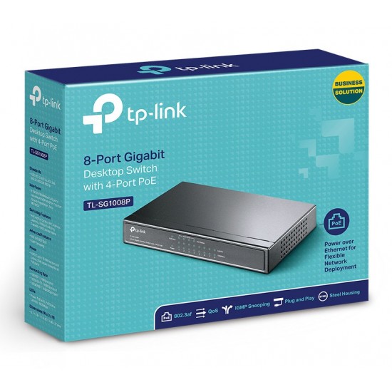 TP-LINK 8-Port Gigabit Desktop Switch TL-SG1008P, 4-Port PoE, Ver. 3.0