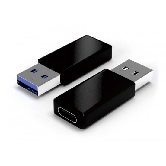 POWERTECH Adapter USB 3.0(A) male σε USB Type-C female, μαύρο