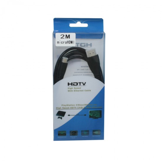 HDMI 1.3 Cable HDMI male - micro HDMI male 2m Μαύρο